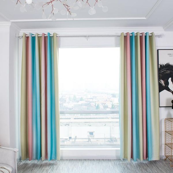 

striped curtains gradient black-out printing for living room and bedroom window treatments ready made curtain & drapes