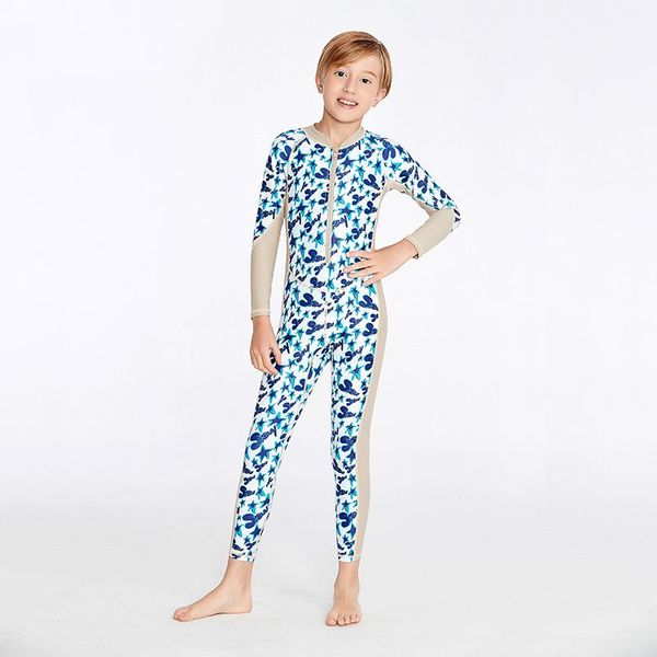 

swim wear wet suit kids long sleeve swimwear for boys lycra surf diving children swimming one piece full body swimsuit