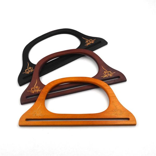

bag parts & accessories women wooden handle for handmade bags handbag lady diy handcraft supplies femme, Black