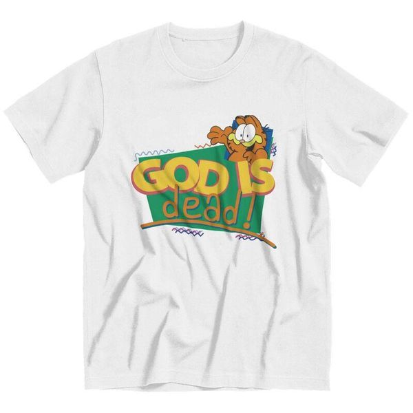 

men's t-shirts god is dead t shirt men cotton tshirt fashion tee short sleeves garfield t-shirt fitted clothing, White;black