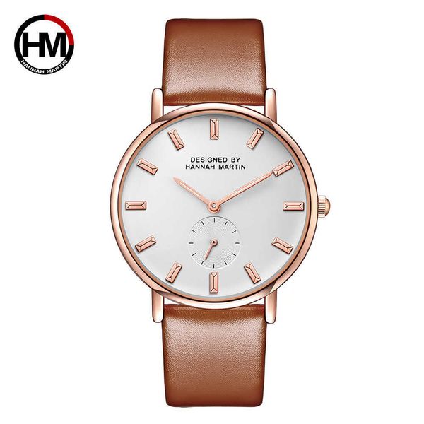 Mulheres Luxo Marca Quartzo XFCS DW Relógio Rosa Rosa Gold Brown Relógios com Segundo Segundo Dial Wrok Horloges Vrouwen Uhren 210527