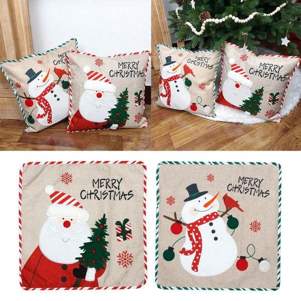 

pillow case christmas santa/snowman pillowcase cushion cover handmade throw