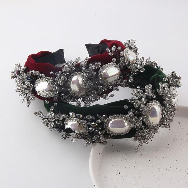 

hair clips & barrettes light and luxurious band baroque crystal fabric pearl accessories beautiful geometric personality temperament 955, Golden;silver