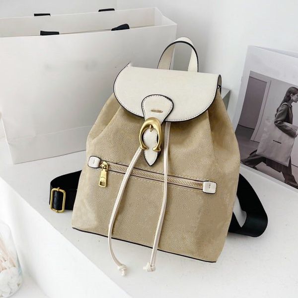 

christmas new listing brand letter printing women's backpack drawstring bag fashion men's travel bag sport outdoor pack