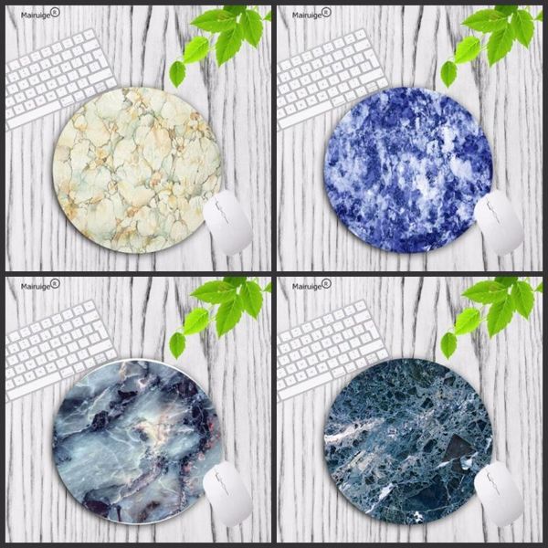 

mouse pads & wrist rests mairuige design modern blue marble unique deskpad lock edge mousepads computer animation round mat mice