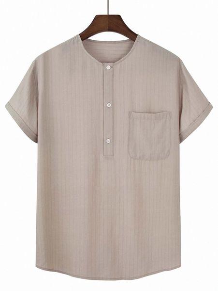 

men solid half button pocket shirt e0vj#, White;black