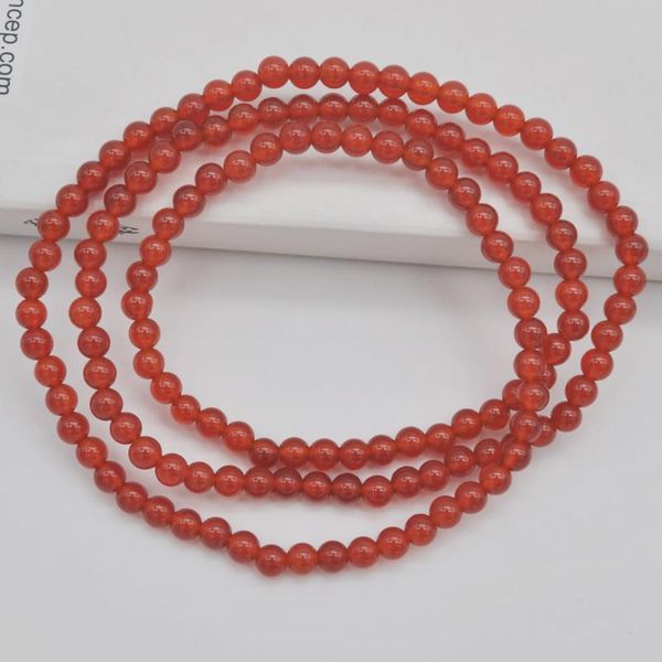 

beaded, strands 4mm red carnelian stone beads bracelet bangle necklace stretch 22 inch jewelry for woman gift g746, Black