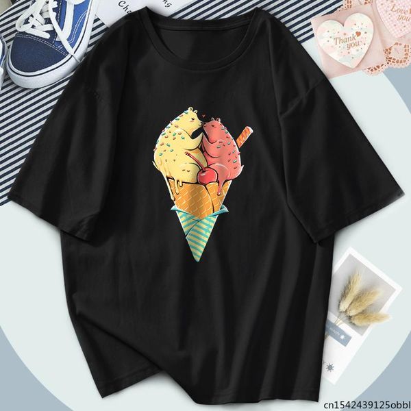 

women's t-shirt streetwear cat ice t shirts women print o-neck summer loose, White