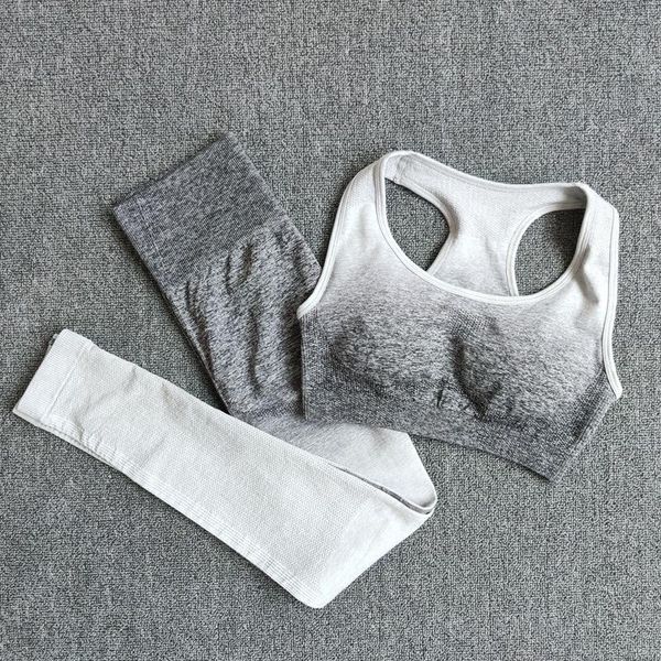 

yoga outfit ombre dyeing women sport set plus size bra leggings tracksuit gym clothing for woman sports seamless