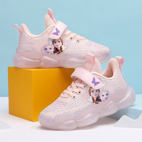 

girls' 2021 summer new flying mesh children's sports baby snow princess student casual shoes
