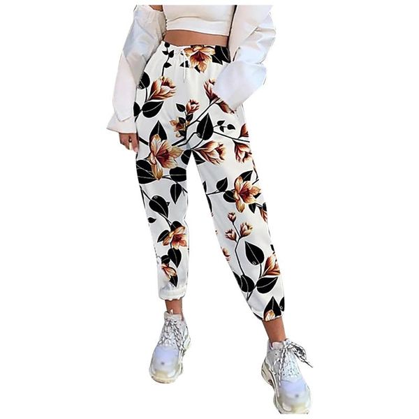 

running pants women's casual fitness sweatpants long printed pockets elastic harajuku plaid streetwear woman harem, Black;blue