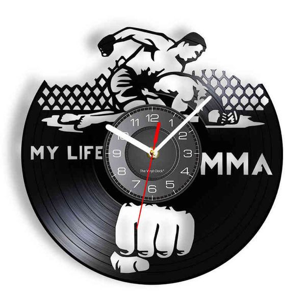 MMA бороться с смешанным боевым искусством Винил LP запись настенные часы боевые спортивные часы домашнего декора клетка истребитель бокс виниловые дисковые ремесла H1230