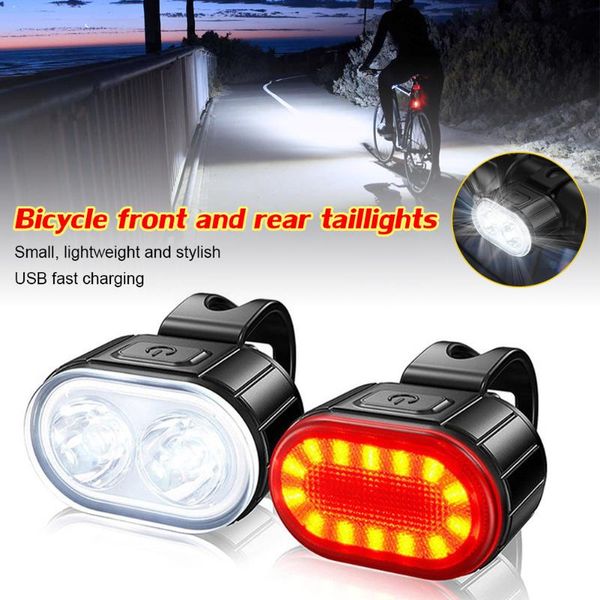 

bike lights front rear light set cycling usb charge headlight mtb waterproof bicycle universal accessories