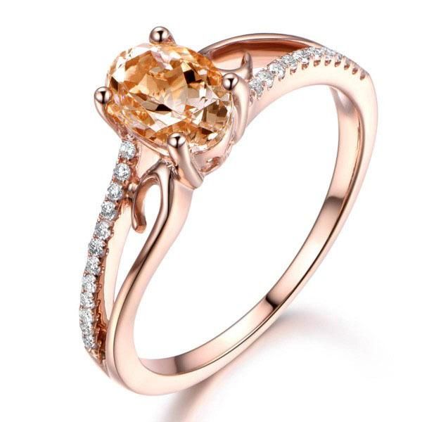

wedding rings moonrocy rose gold color cz crystal cubic zirconia champagne jewelry flower for women gift drop, Slivery;golden
