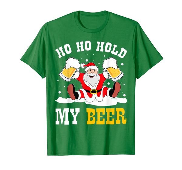 

ho ho hold my beer mug santa claus drinking tee xmas gift, White;black