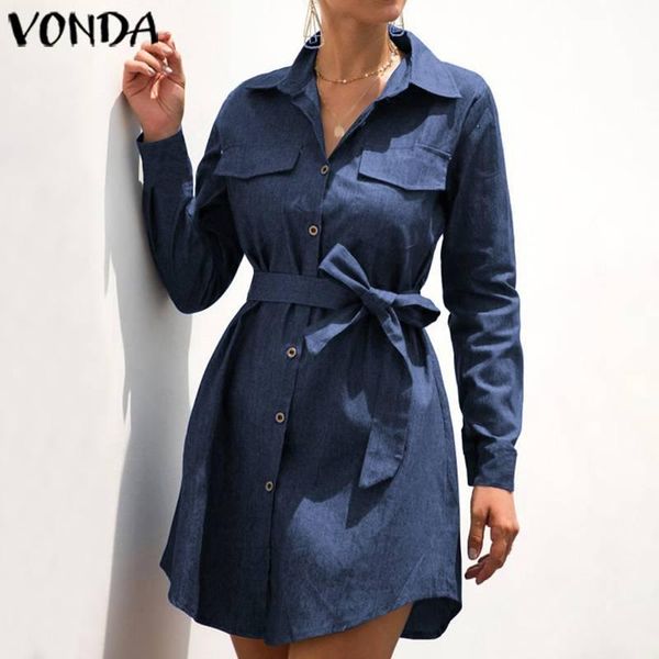 

elegant dress women long lapel mini dresses 2021 lace up sundress casual solid stylish robe party vestidos s-5xl, Black;gray