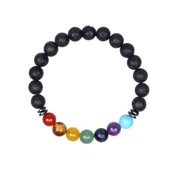 

other bracelets natural stone black onyx/black lava 7 chakra & bangles yoga balance beads buddha prayer elastic bracelet, Golden;silver