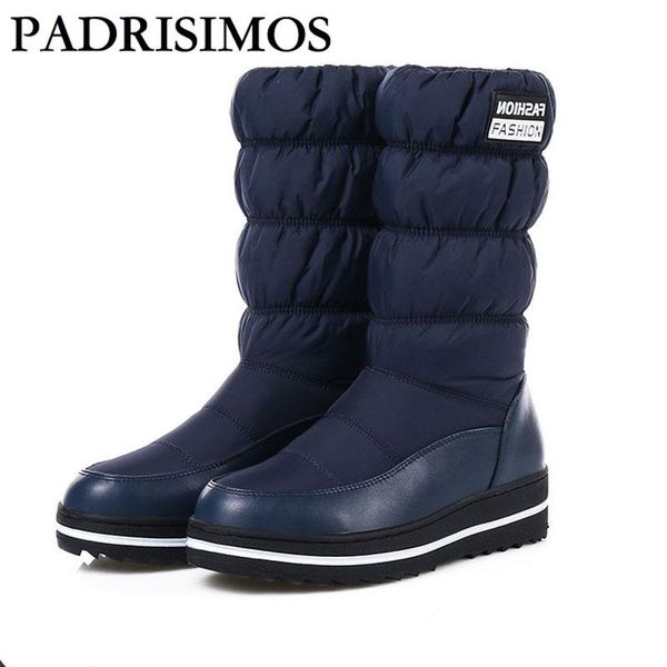 

boots 2021 women snow down winter fashion casual knee high heels black blue red color wedge hx-90