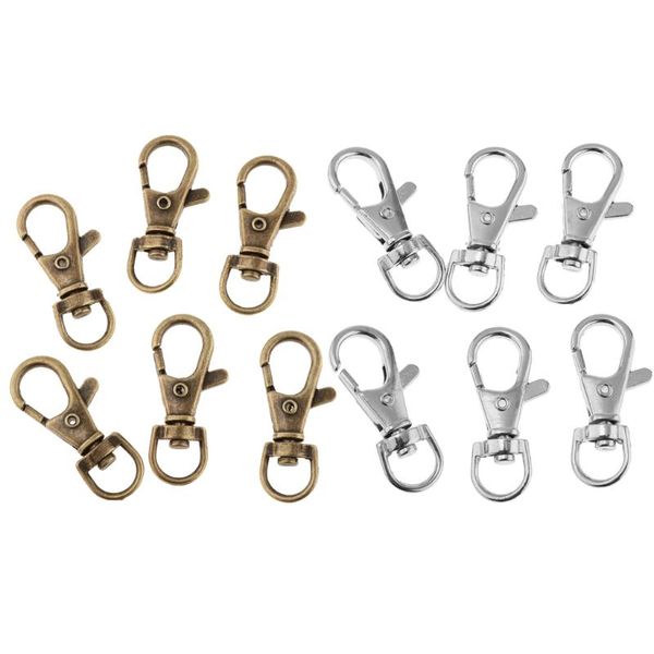 

keychains 40pcs metal swivel trigger lobster clasps lanyard snap hook keychain clips homemade key chains, Silver