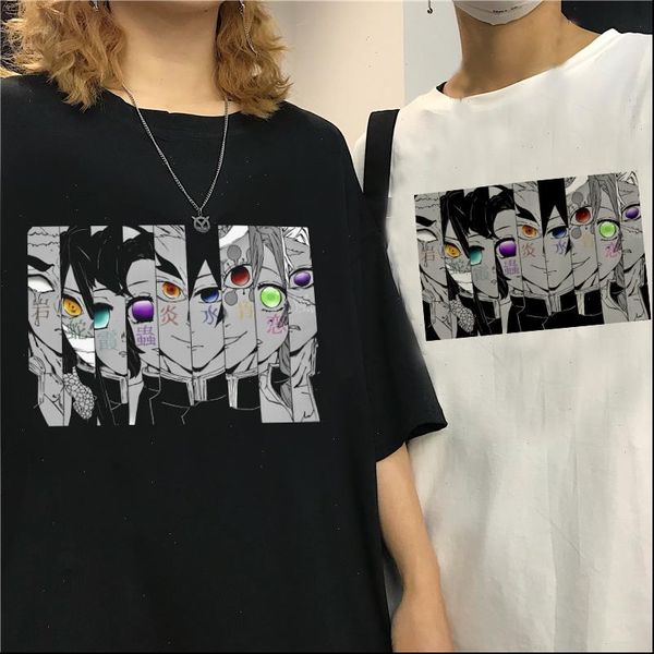 

kimetsu womens t shirts no yaiba demon slayer shirt women graphic tees japanese anime harajuku kawaii streetwear punk, White