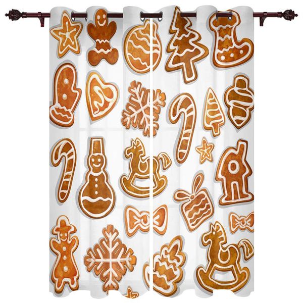 

curtain & drapes christmas gingerbread man windows curtains living room luxury decor bedroom kitchen window