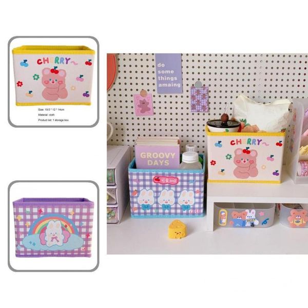 

storage drawers practical multi-purpose cartoon print fabric cube nursery shelf box for sundries holder