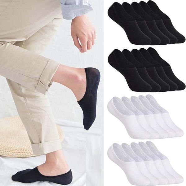 

men's socks sneaker men women footies invisible short silicone pad non-slip solid snowflake softable funny summer, Black