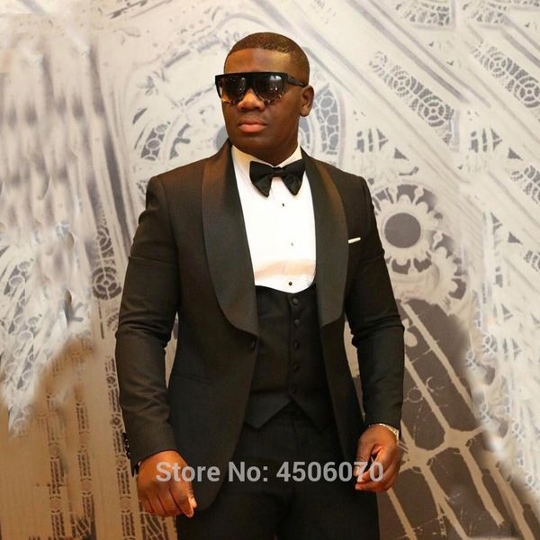 

men's suits & blazers black formal mens shawl lapel wedding tuxedos slim fit groom wear bridegroom blazer groomsman costume homme, White;black