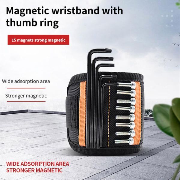 

magnetic wristband for screw nail holder bracelet pouch polyester bag screws nails drill bits portable storage tool kit professional hand se