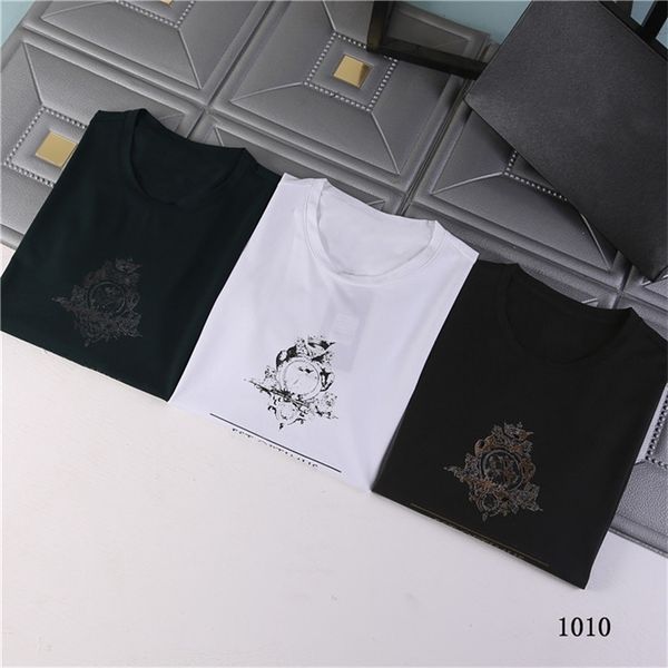 

summer designer new trendy brand men's t-shirt pure cotton short-sleeved fashion all-match35o, White;black