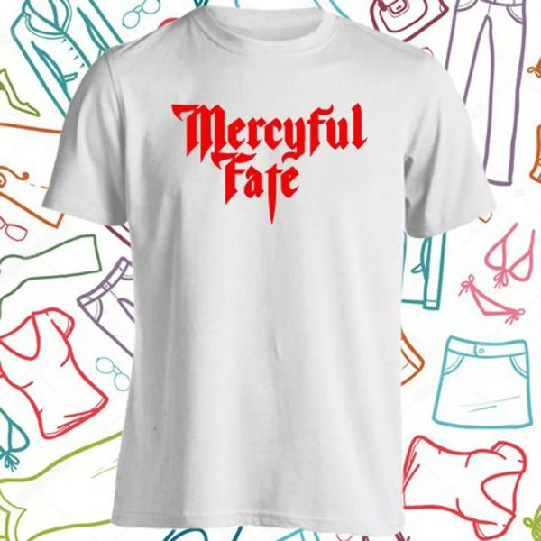 

mercyful fate logo men's white t-shirt size s to 3xl, White;black