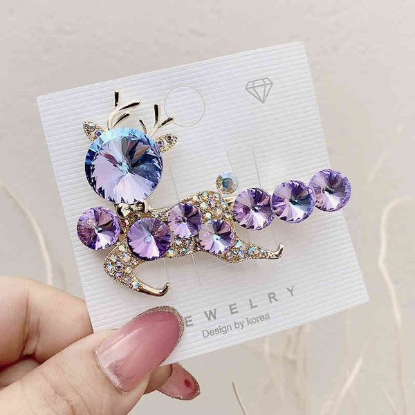 

hair jewelry accessories cute deer diamond duckbill clip temperament simple alloy bangs ins net red, Golden;white