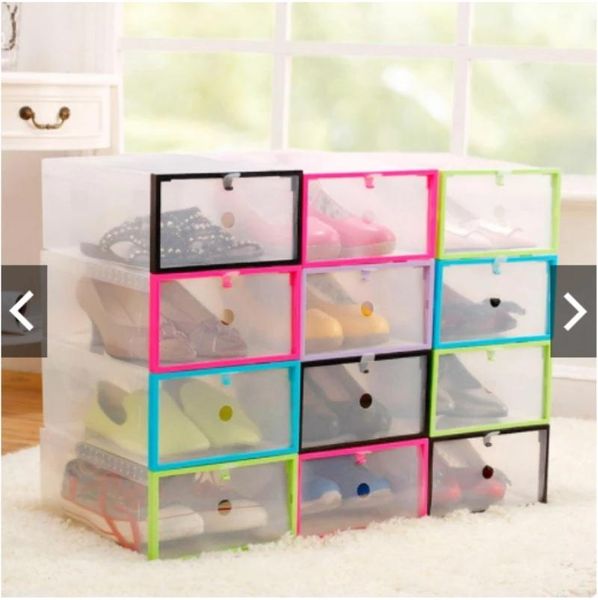 

storage drawers 12pc plastic stackable shoe organizer drawer box diy folding clothes home