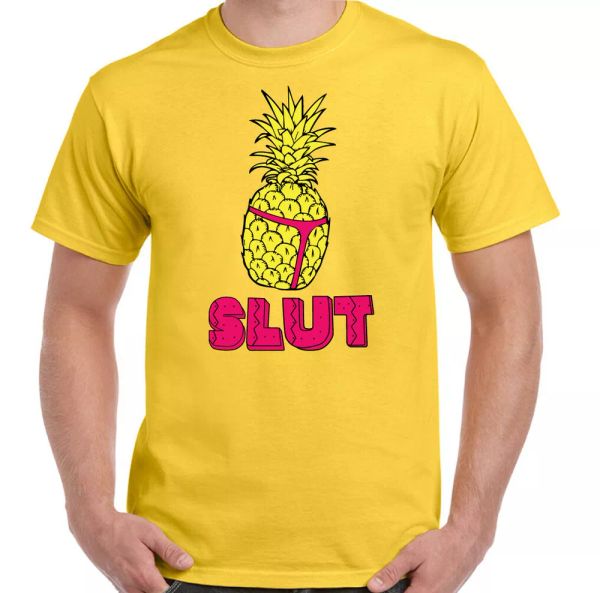 

pinapple slut t-shirt mens lonely island brooklyn nine-nine 99 tee top, White;black