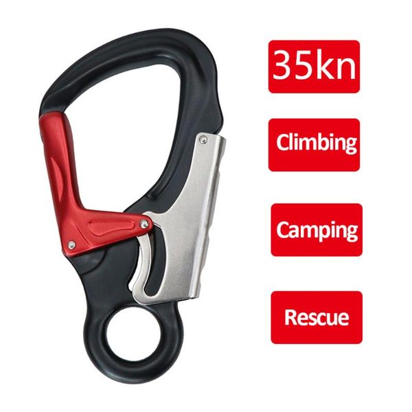 

heavy duty carabiner clips with double-action locking system climbing for hammocks camping hiking backpacking cords, slings and webbing