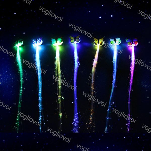 

novelty lighting butterfly flash hair led braid women colorful luminous clips fiber hairpin light up party halloween night xmas decor button