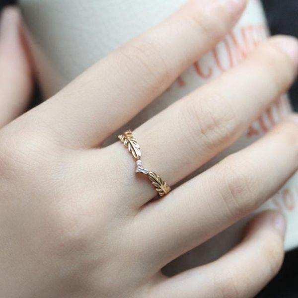 

wedding rings 1 pcsÂ women fashion leaf heart love crystal rhinestone gold joint ring charm party clothing jewelry accessories, Slivery;golden