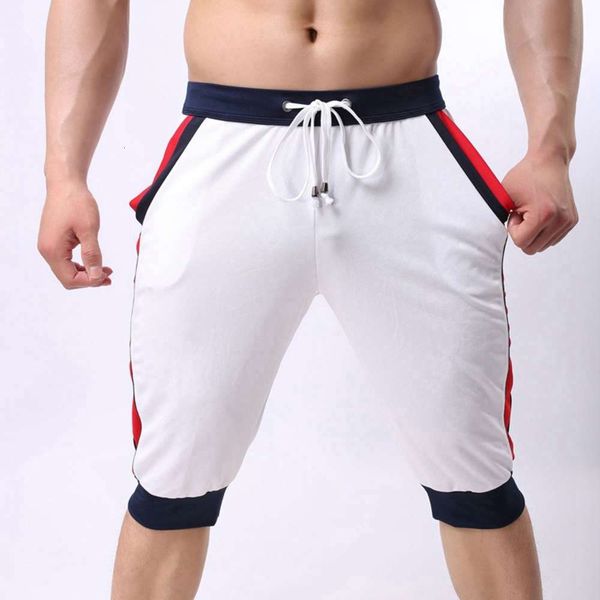 

men's sports pants 7-point korean casual fashion leggings summer thin, White;black