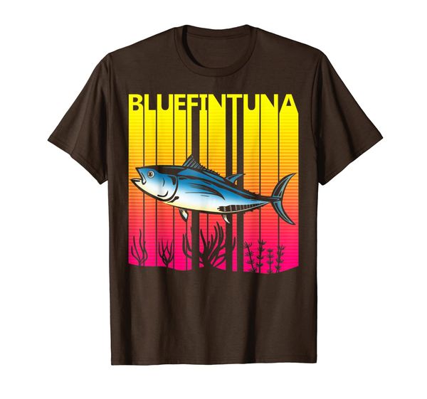 

1980s retro bluefin tuna fish fishing fisherma lover t-shirt, White;black
