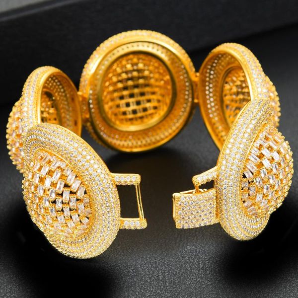 

earrings & necklace godki trendy luxury disc ball jewelry set for women wedding cubic zircon dubai bracelet party bangle ring sets, Silver