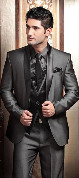 

men's suits & blazers 2021 wedding tuxedos for men modern man suit grey formal groom tuxedo mens jacket+pants+vest, White;black