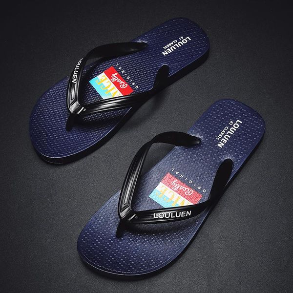 

slippers flip flops men summer beach fashion breathable casual outdoor, Black
