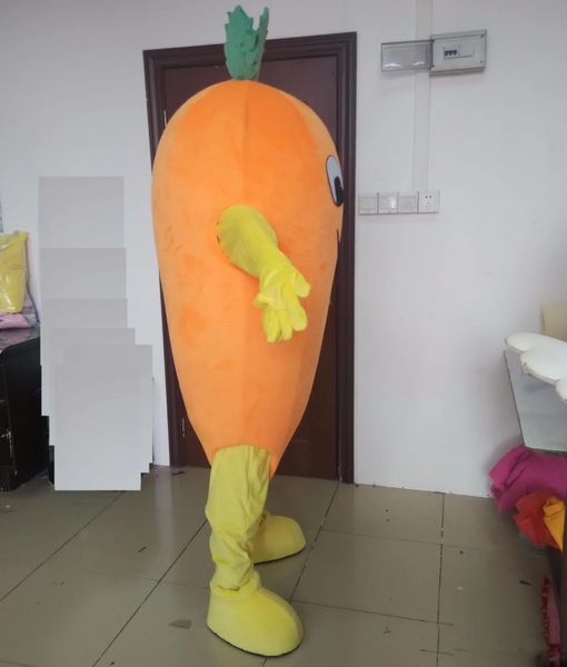 Costumi Costume mascotte carota di Halloween Alta qualità personalizza Cartoon vegetale Personaggio a tema anime Taglia per adulti Festa di compleanno di Natale