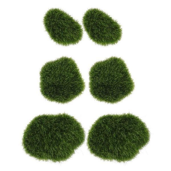 

decorations 6pcs simulation mossy stones diy landscape crafts garden decorative green