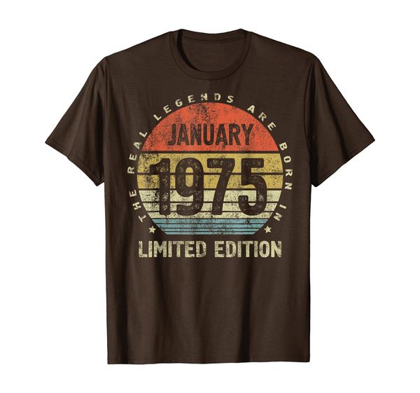 

45th birthday anniversary gift for her - born january 1975 t-shirt, White;black