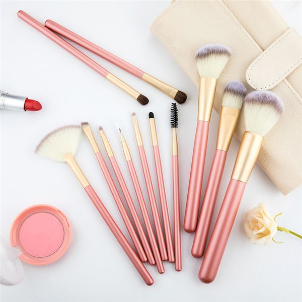 12 Teile/satz Persische Wolle Make-Up Pinsel Set Hohe Qualität Professionelle Make-Up Schönheit Pinsel mit Lagerung Roll Tasche Makebrush Kit