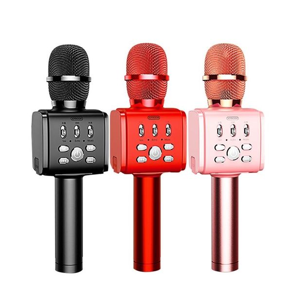 

portable handheld bluetooth wireless karaoke microphone with mobile phone holder drop microphones