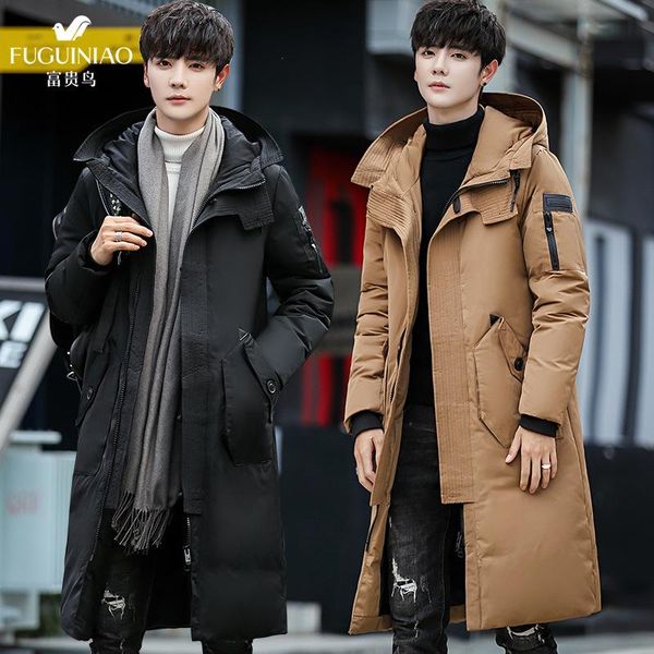 

men's down & parkas 2021 autumn winter warm mens white duck filling outdoor sports outerwear hooded long thicken jacket coat male puffe, Black