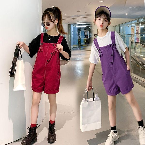 

jumpsuits teen girls overalls cowboy breastplate teenage clothes red pants kids dungarees denim overall for 6 8 10 12 13 14 years1, Blue