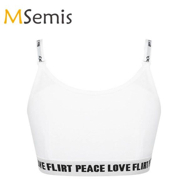 

gym clothing puberty young girls sports bra with removable pads yoga cotton adjustable shoulder straps training underwear sport undies, White;black